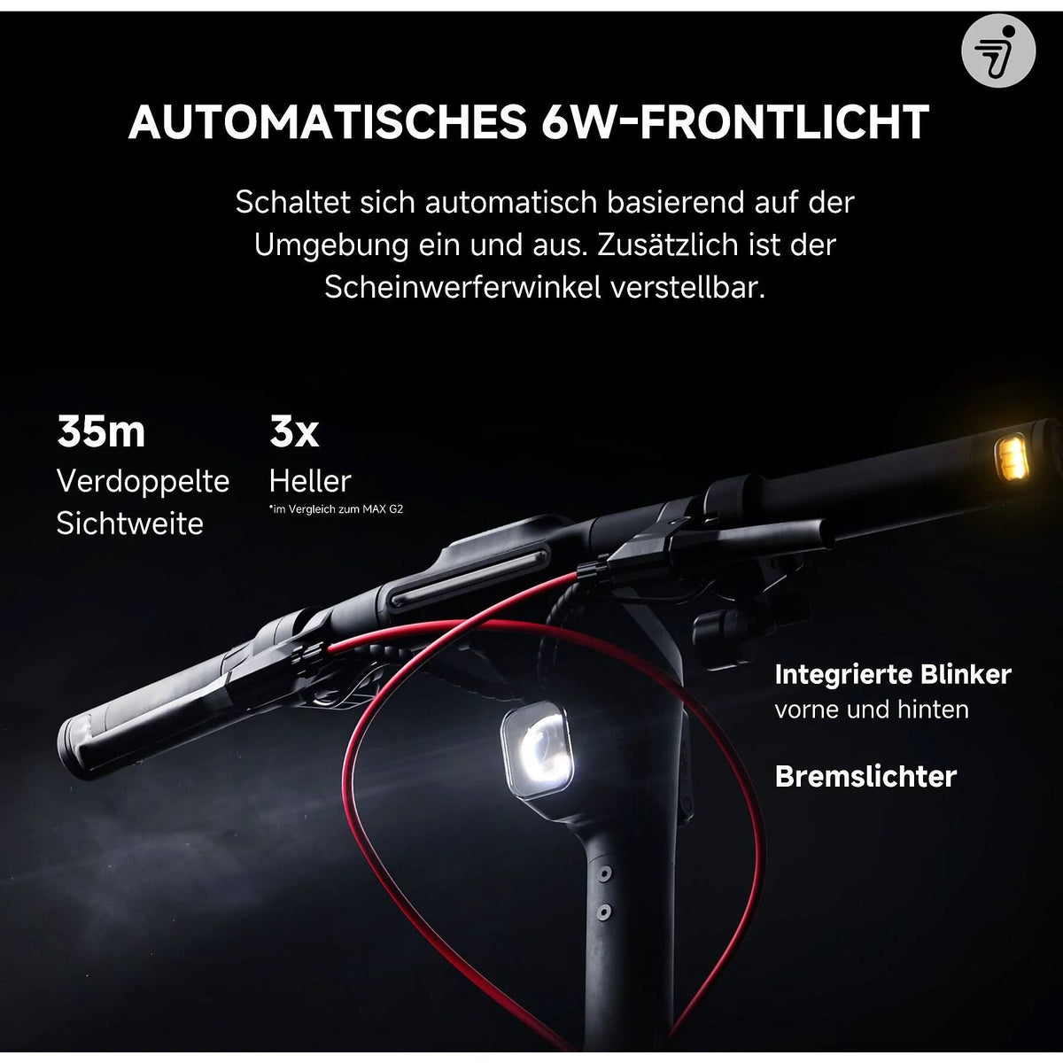 Segway Ninebot MAX G3 D E-Scooter, 11 Zoll, ABE Straßenzulassung, 20 km/h – Bild 5
