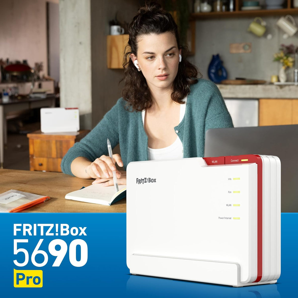 AVM FRITZ!Box 5690 Pro – Glasfaser & DSL Router, Wi-Fi 7, 2,5-Gigabit-WAN, DECT, Zigbee, Weiß