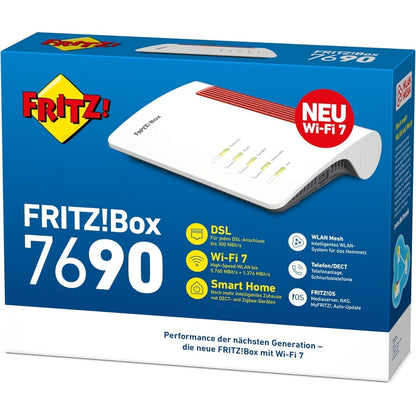 AVM FRITZ!Box 7690 - DSL Router mit Wi-Fi 7, Zigbee, DECT-Basis - Weiß