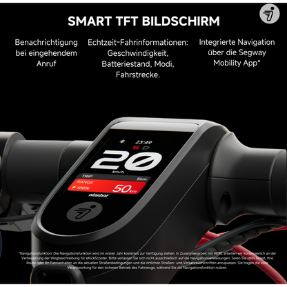 Segway Ninebot F3 Pro D E-Scooter – ABE Straßenzulassung, 500 W, 477 Wh, 70 km Reichweite, 20 km/h
