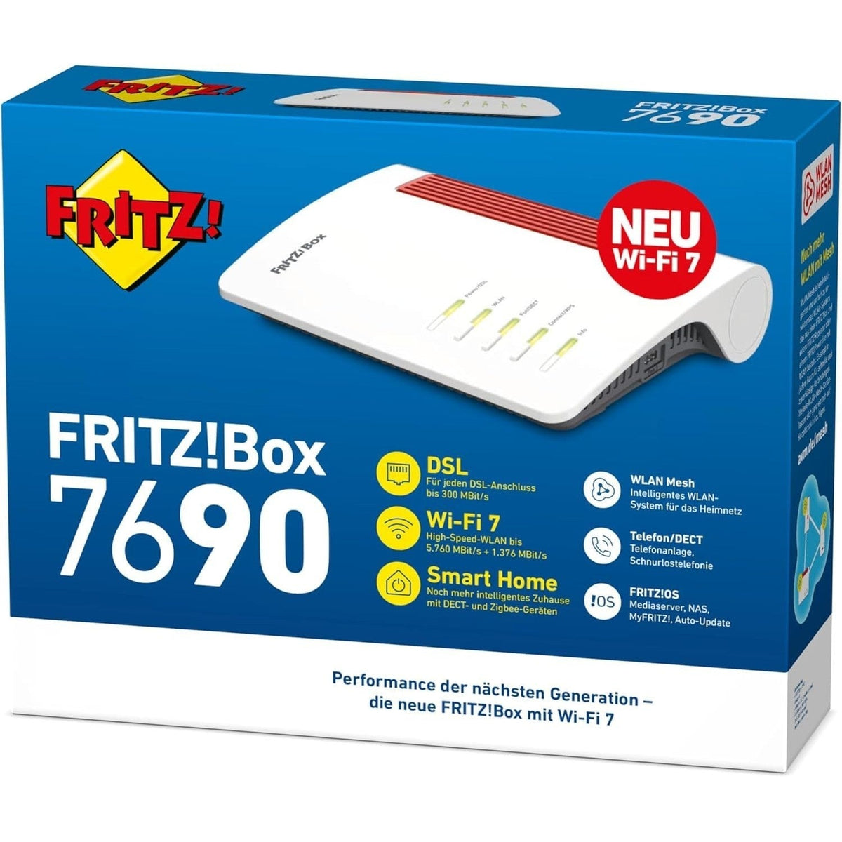 AVM FRITZ!Box 7690 DSL-Router, Wi-Fi 7, Zigbee, DECT-Basis, Weiß – Bild 7