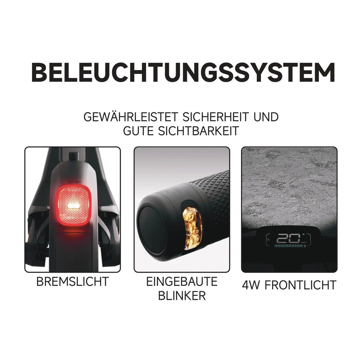Segway Ninebot E3 Pro D E-Scooter, 400 W, 368 Wh, Straßenzulassung, 20 km/h – Bild 4