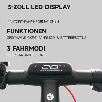 Segway Ninebot E3 Pro D E-Scooter, 400 W, 368 Wh, Straßenzulassung, 20 km/h – Bild 7