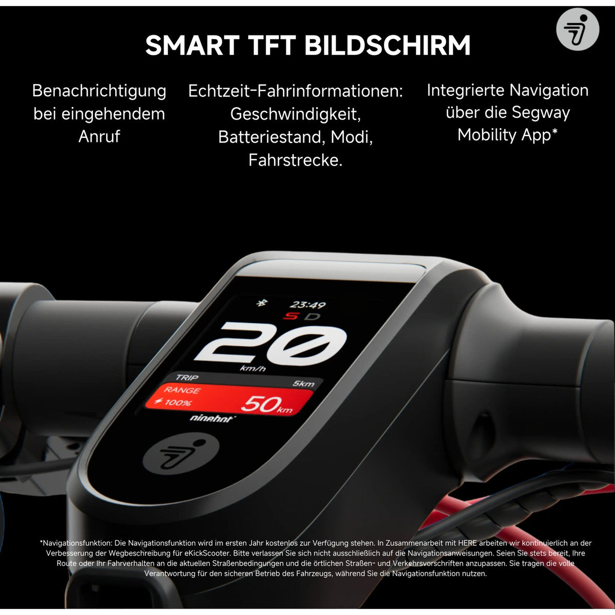 Segway Ninebot F3 Pro D E-Scooter, 500 W, 477 Wh, ABE Straßenzulassung, 20 km/h – Bild 5