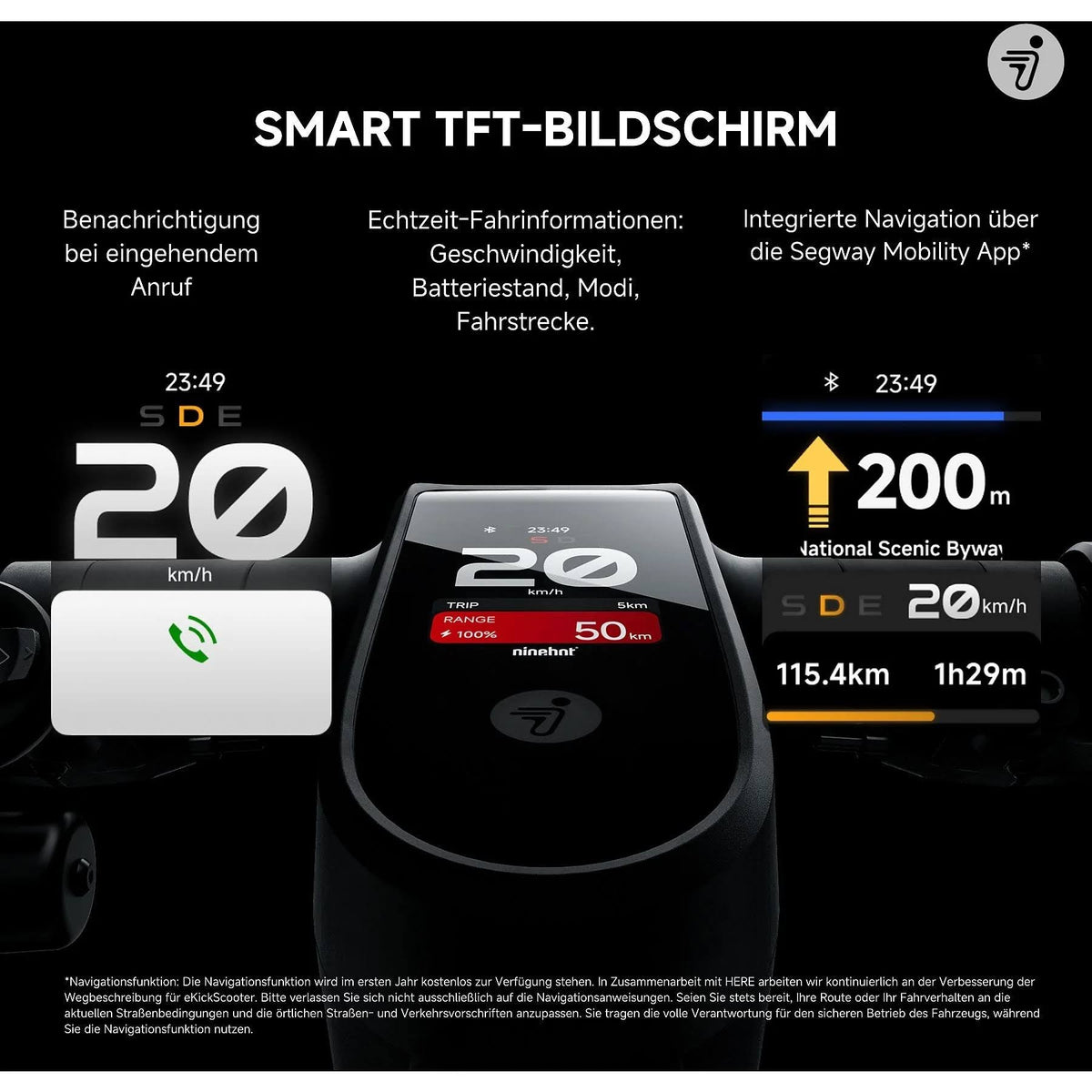 Segway Ninebot MAX G3 D E-Scooter, 11 Zoll, ABE Straßenzulassung, 20 km/h – Bild 2